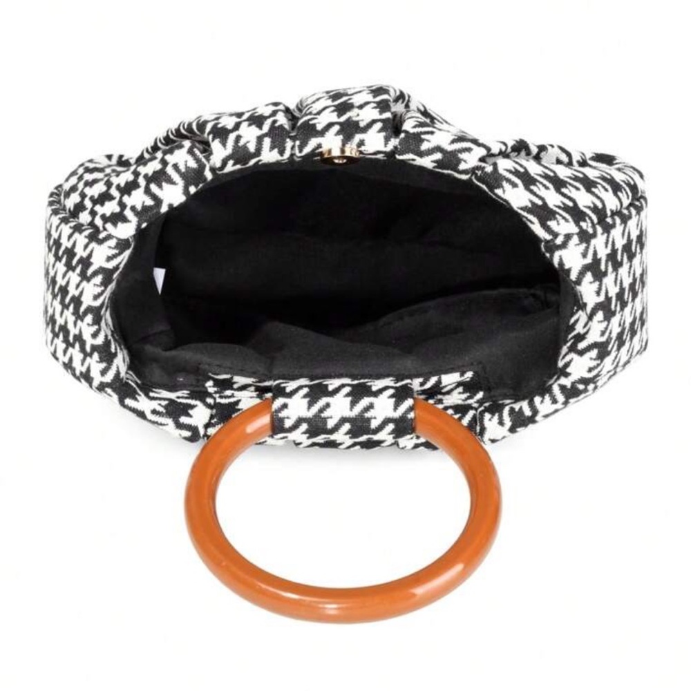 NEW| Chic Houndstooth Clutch with Magnetic Closure - Picture 3 of 7